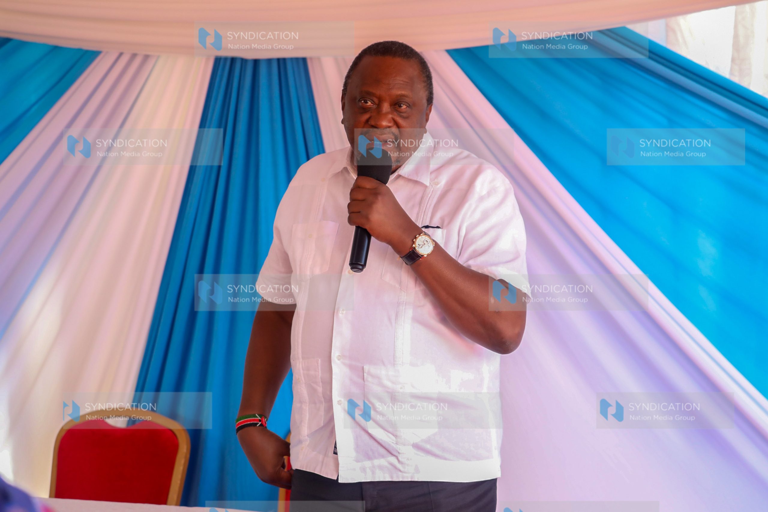 Former President Uhuru Kenyatta speaking