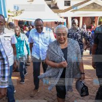 Former President Uhuru Kenyatta and his spouse Margaret