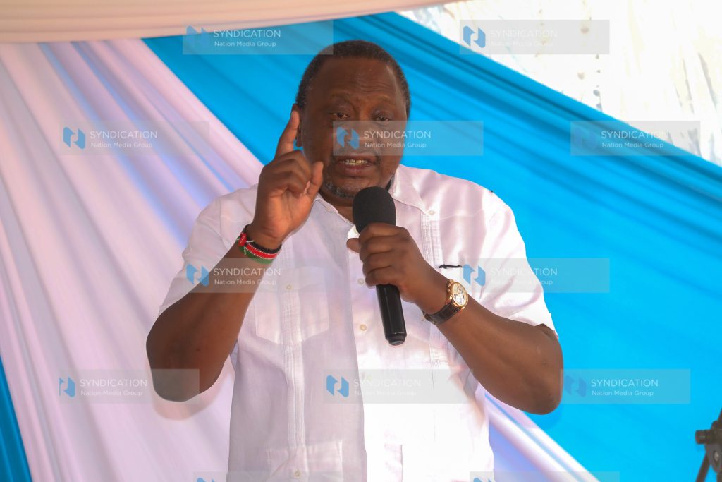 Former President Uhuru Kenyatta speaking