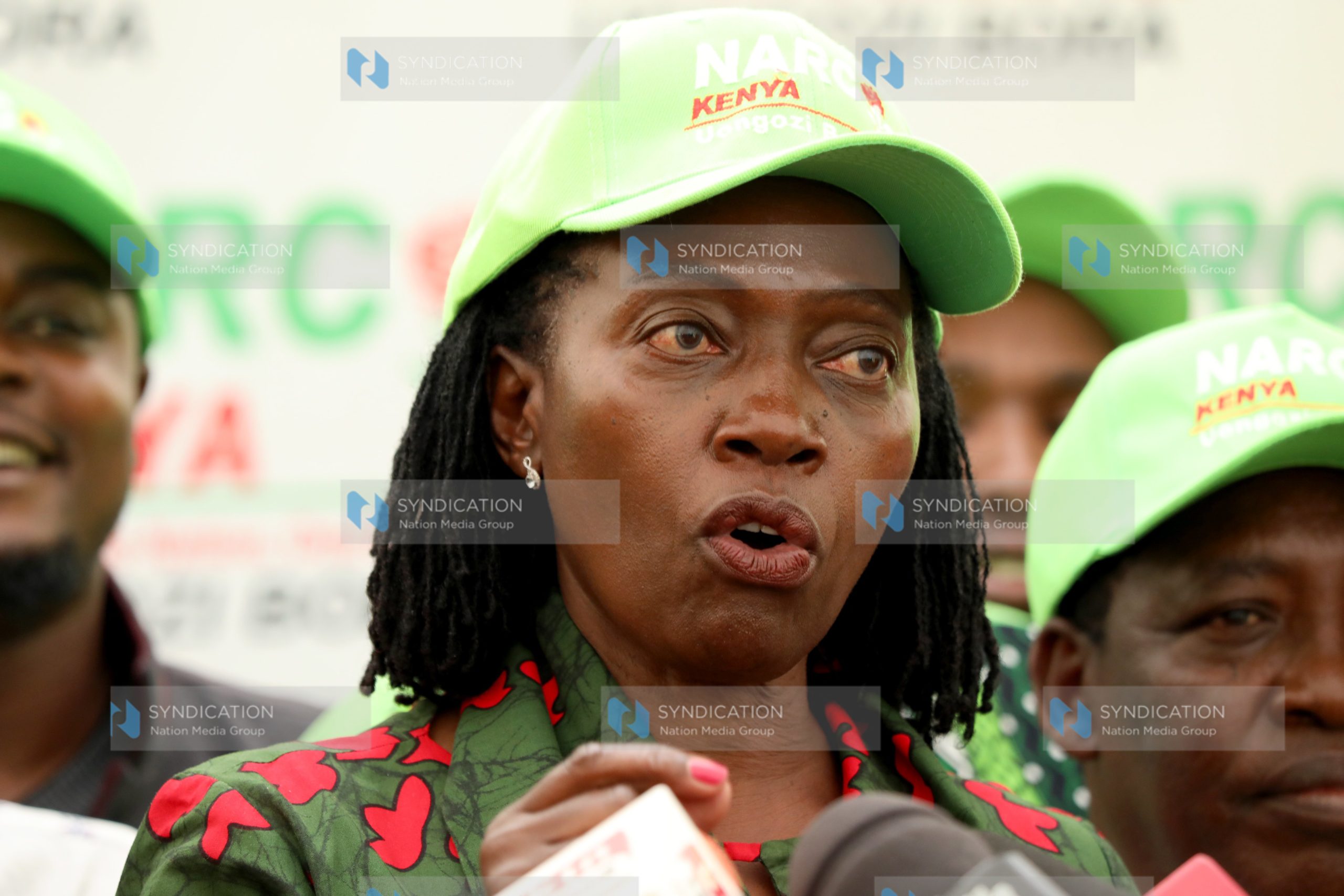 NARC Kenya leader Martha Karua addressing journalists