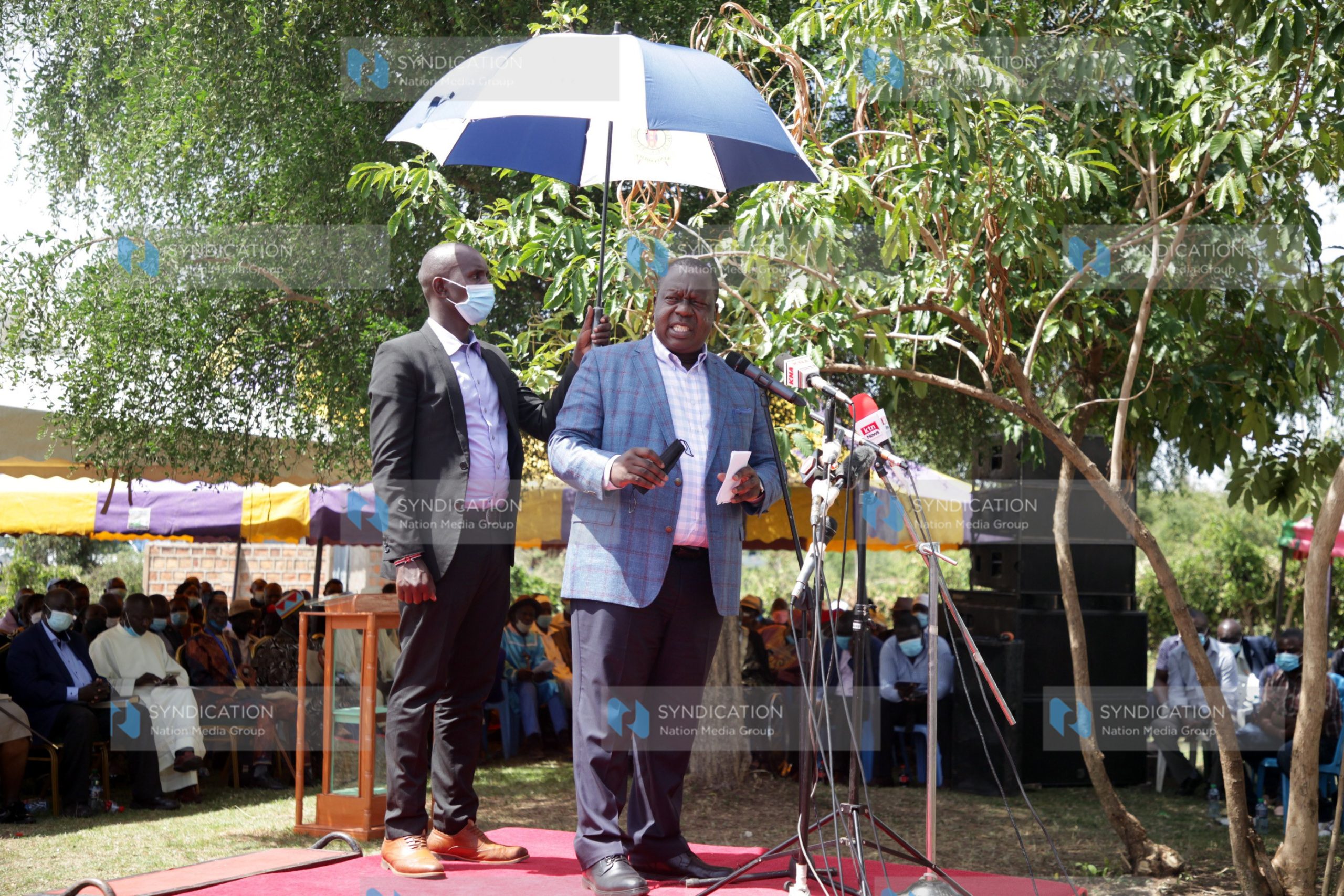 Interior CS Fred Matiang’i gives an address at Nyakach