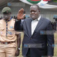 Interior cabinet Secretary Fred Matiang'i inspects guard of honour