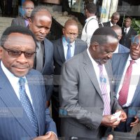 NASA leader Raila Odinga (centre), Senate leader of Minority James Orengo