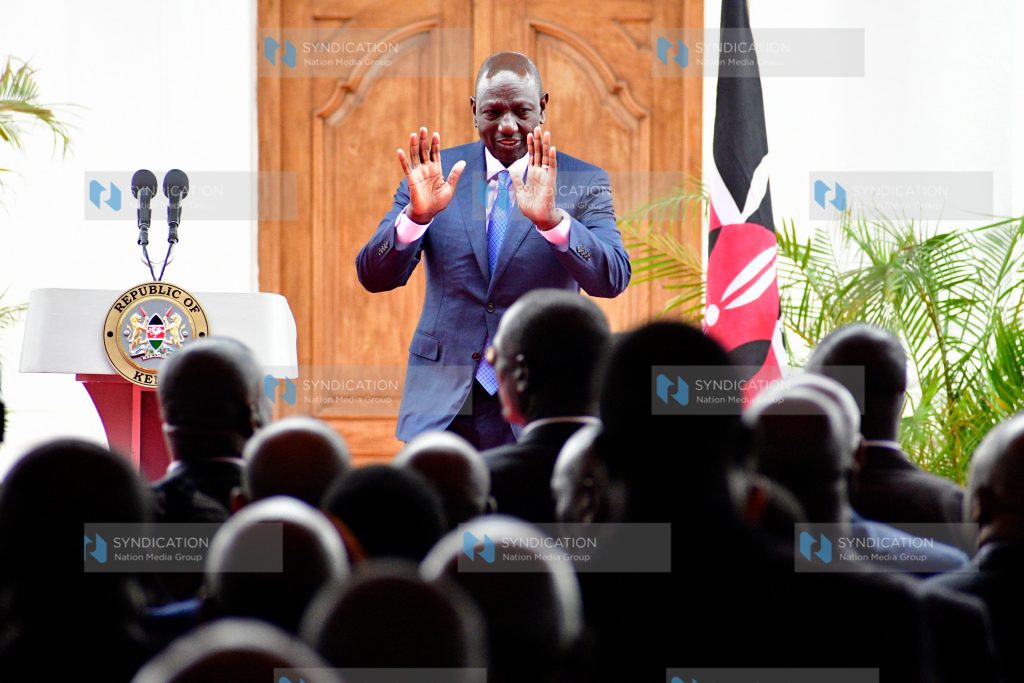 Officiating the signing of Ministerial Performance Contracts for FY 2023/2024