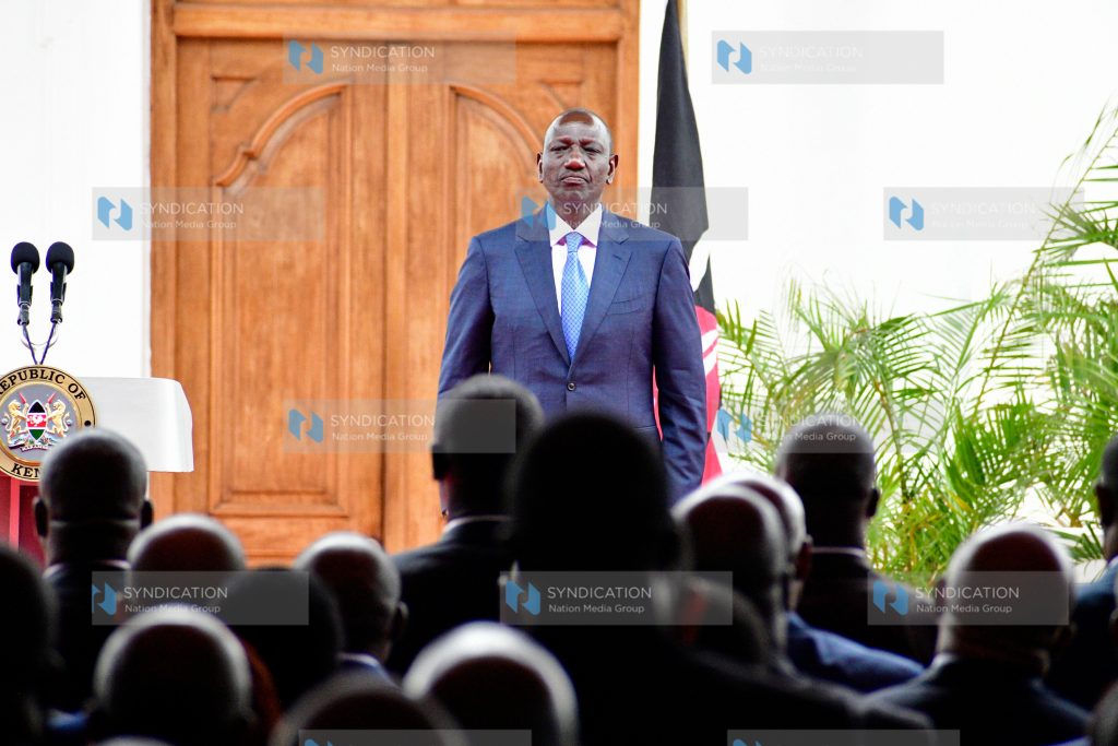 Officiating the signing of Ministerial Performance Contracts for FY 2023/2024