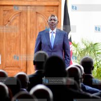 Officiating the signing of Ministerial Performance Contracts for FY 2023/2024