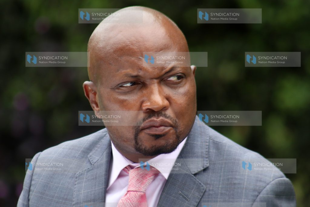 Moses Kuria of Chama Cha Kazi addressing the media