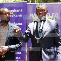 Machakos County Governor Alfred Mutua with Embu County Gubernatorial aspirant Mr. Leonard Muriuki