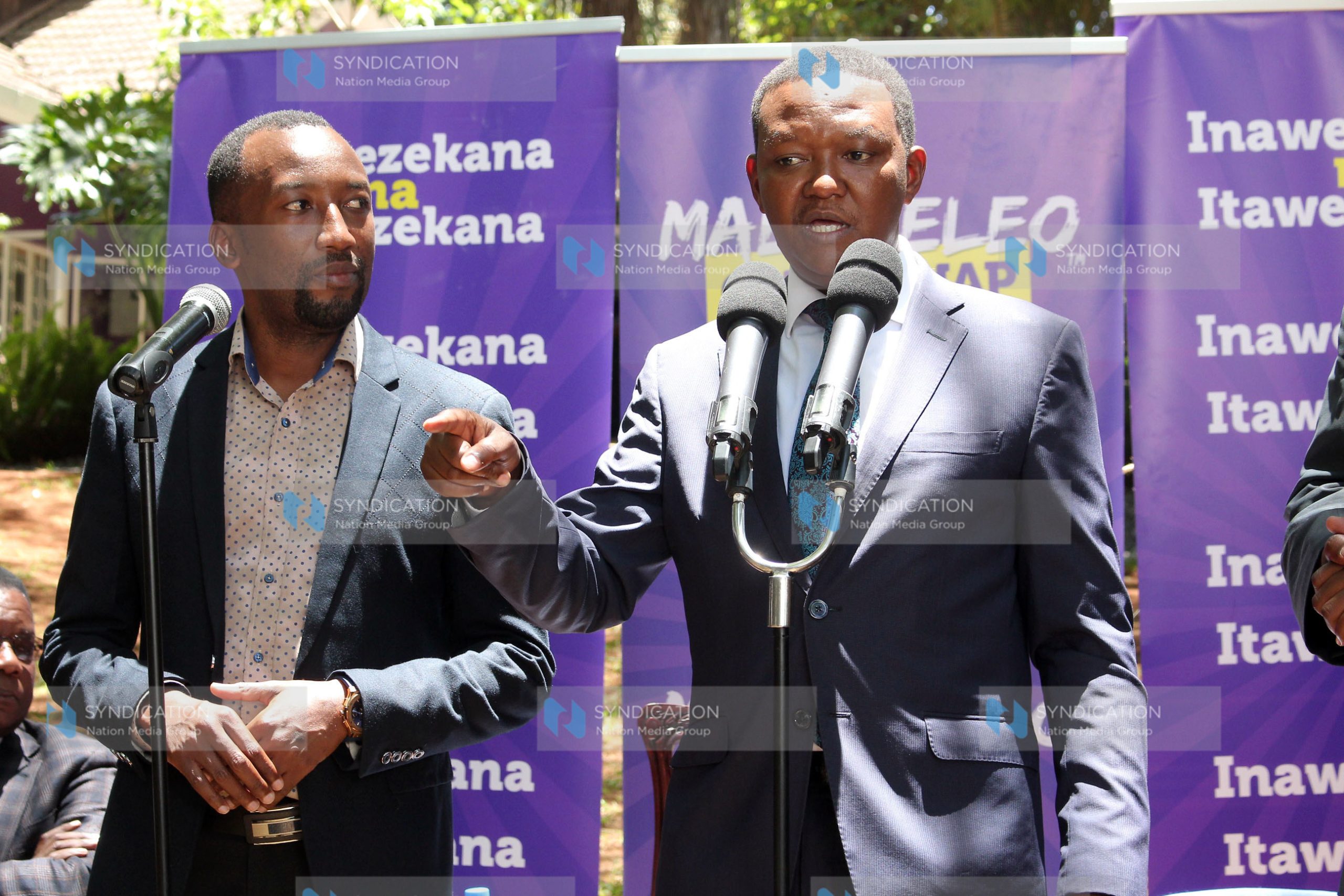 Machakos County Governor Alfred Mutua with Embu County Gubernatorial aspirant Mr. Leonard Muriuki