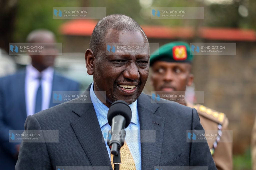 President Dr William Ruto addressing learners