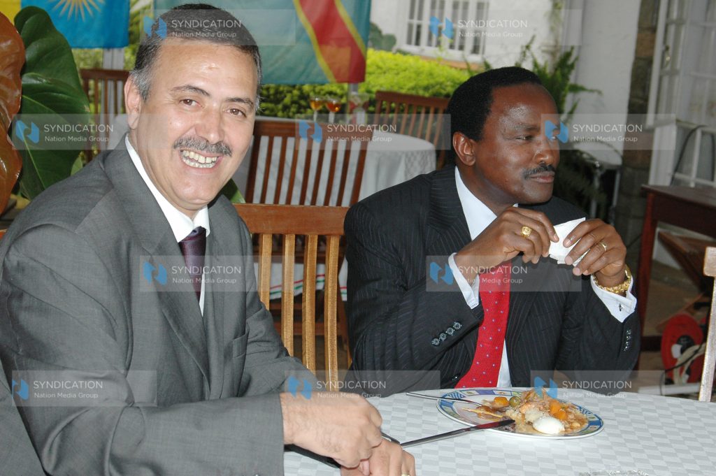 Vice president Kalonzo Musyoka together with the Algerian ambassador Ali Benzerga