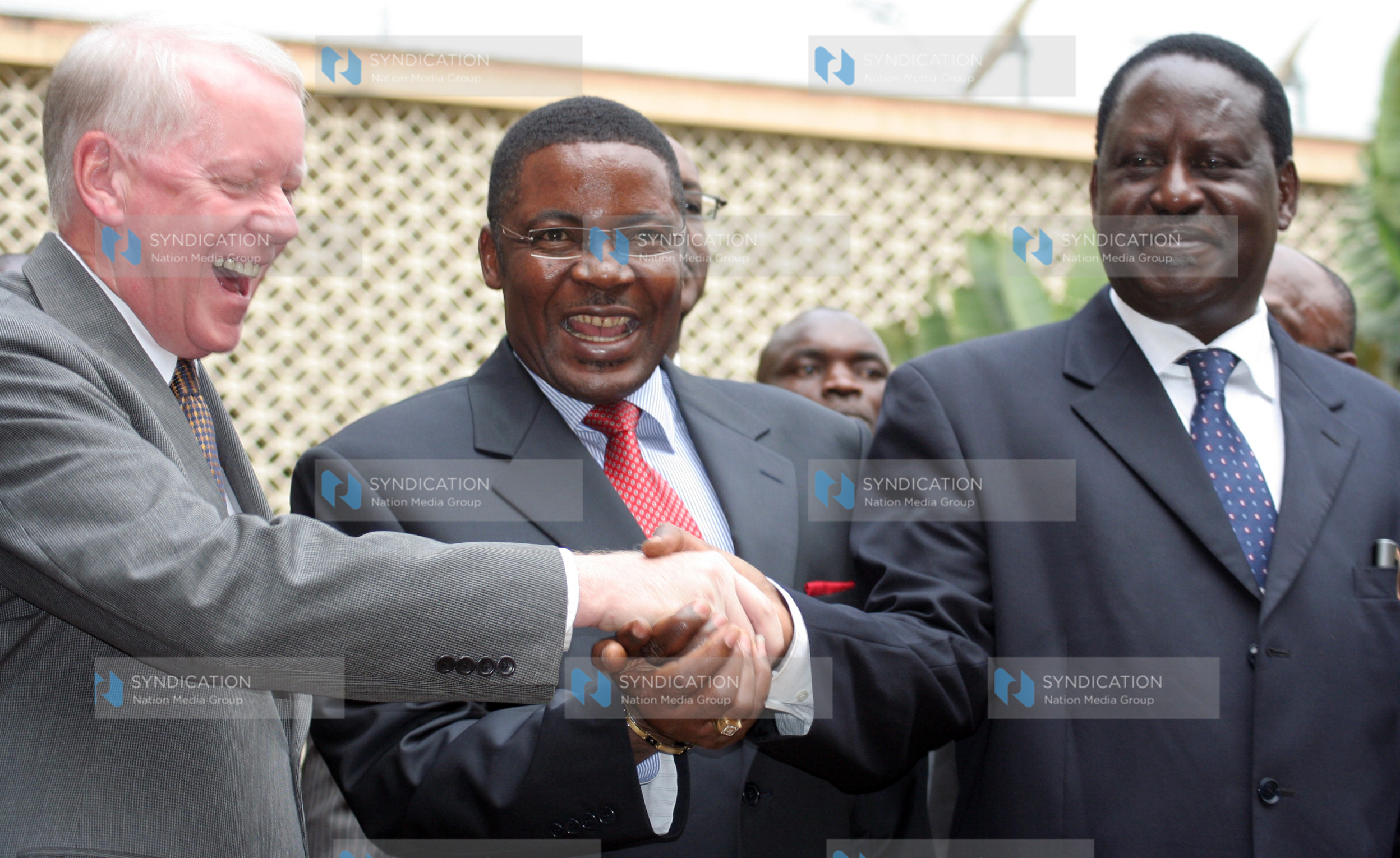 Prime Minister Raila Odinga, House Speaker Kenneth Marende, and U.S. Ambassador Michael Ranneberger
