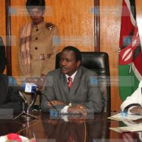 Israel deputy prime minister and minister for foreign affairs Avigdor Lieberman, vice president Kalonzo Musyoka and cooperative development assistant minister Lina Jebii Kilimo