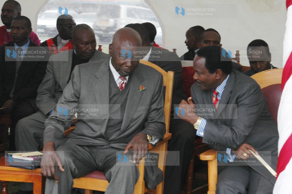 The former president of Kenya his excellency Daniel Arap Moi together with the vice president Kalonzo Musyoka