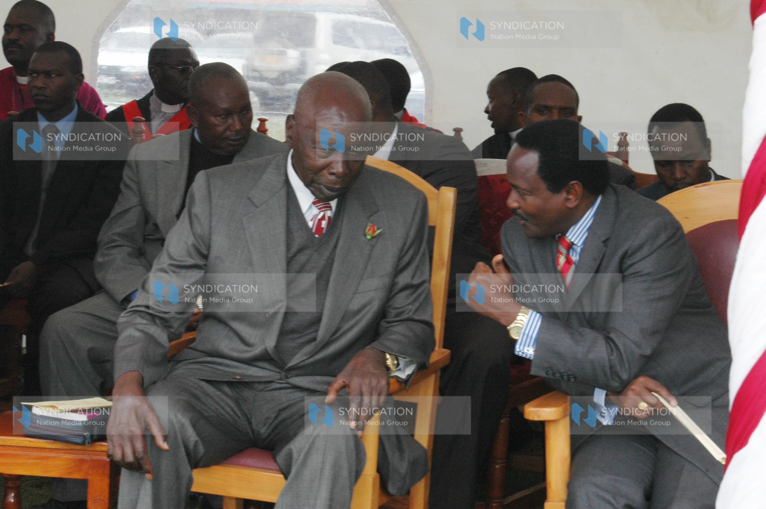 The former president of Kenya his excellency Daniel Arap Moi together with the vice president Kalonzo Musyoka