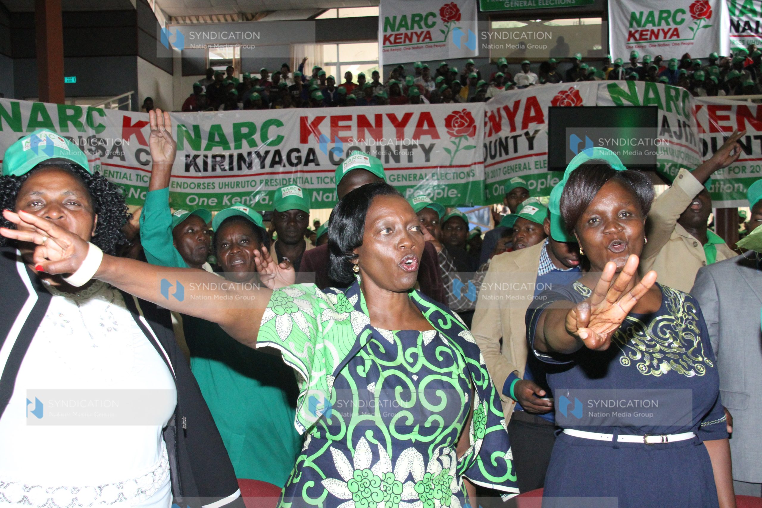Narc Kenya Party leader Martha Karua with delegates