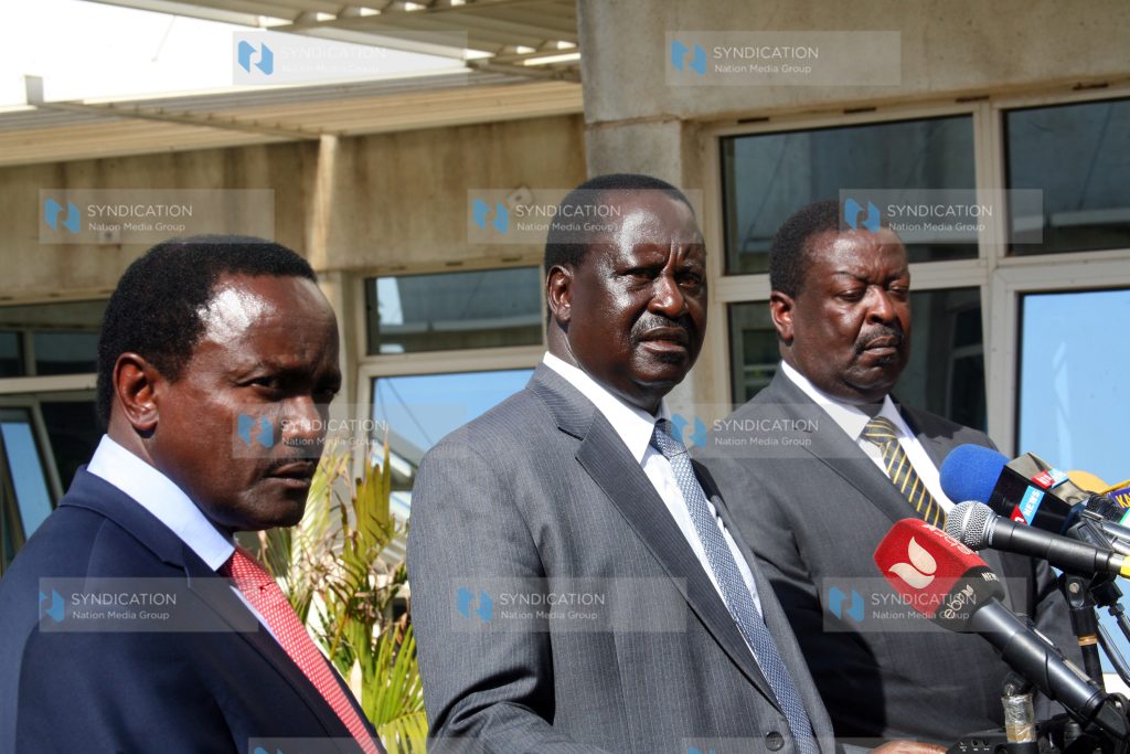 National Super Alliance Co-Principals Kalonzo Musyoka, Raila Odinga and Musalia Mudavadi