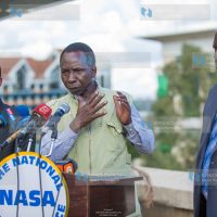 NASA presidential Candidate Former Prime Minister Raila Odinga welcoming Koigi Wa wamwere