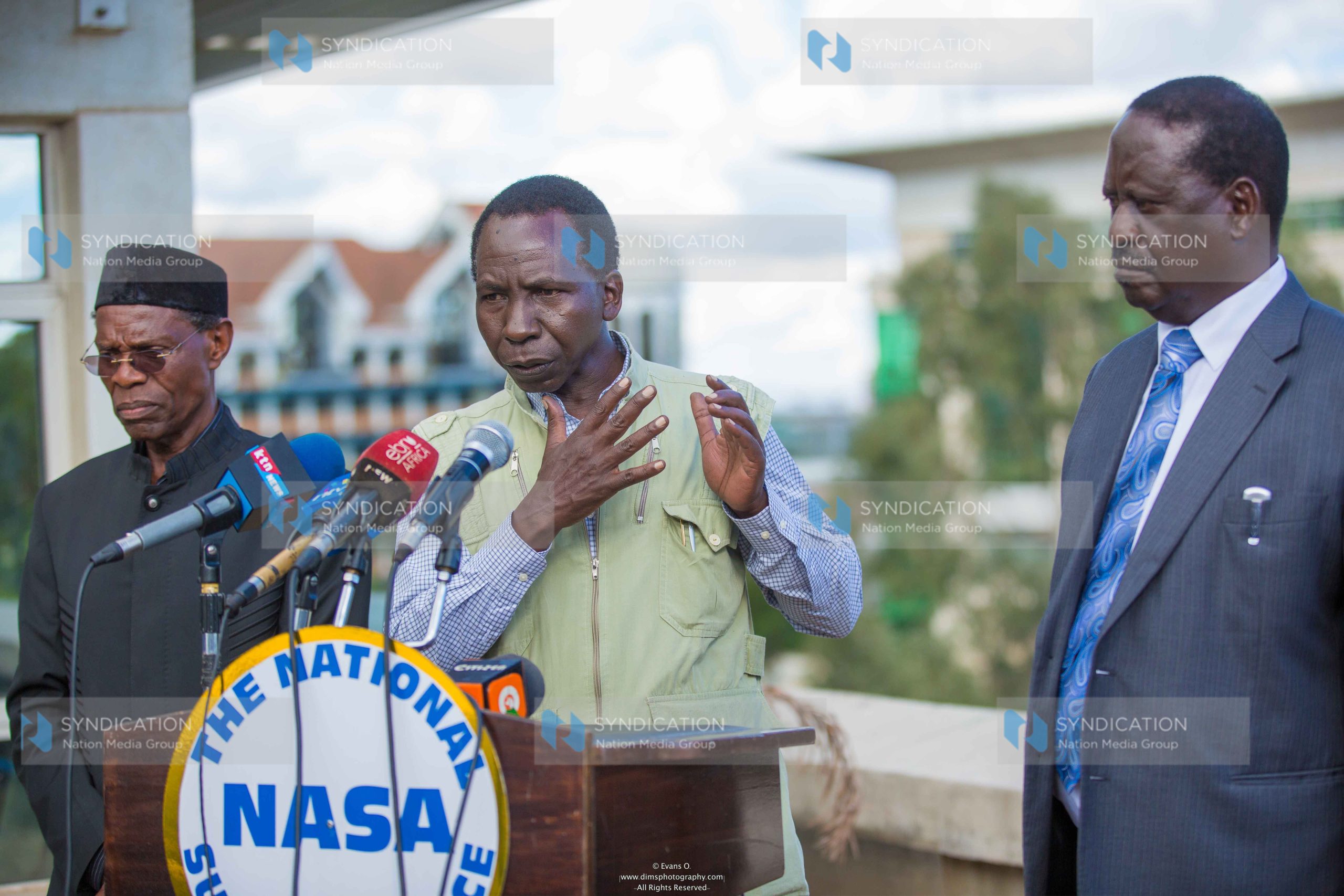NASA presidential Candidate Former Prime Minister Raila Odinga welcoming Koigi Wa wamwere