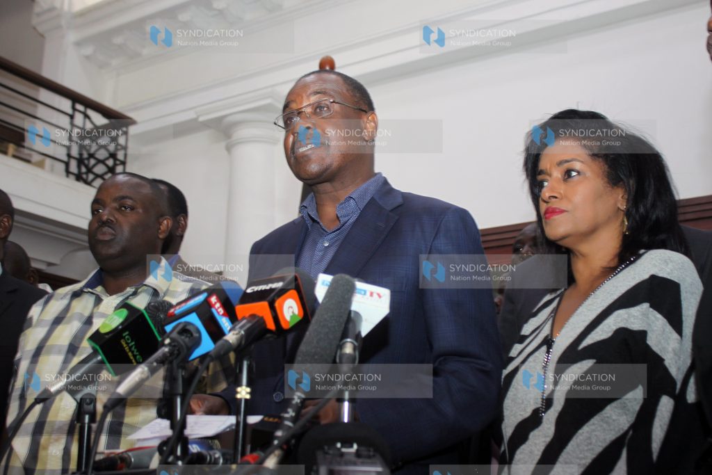 Former MP George Aladwa, Nairobi Governor Evans Kidero and Esther Passaris
