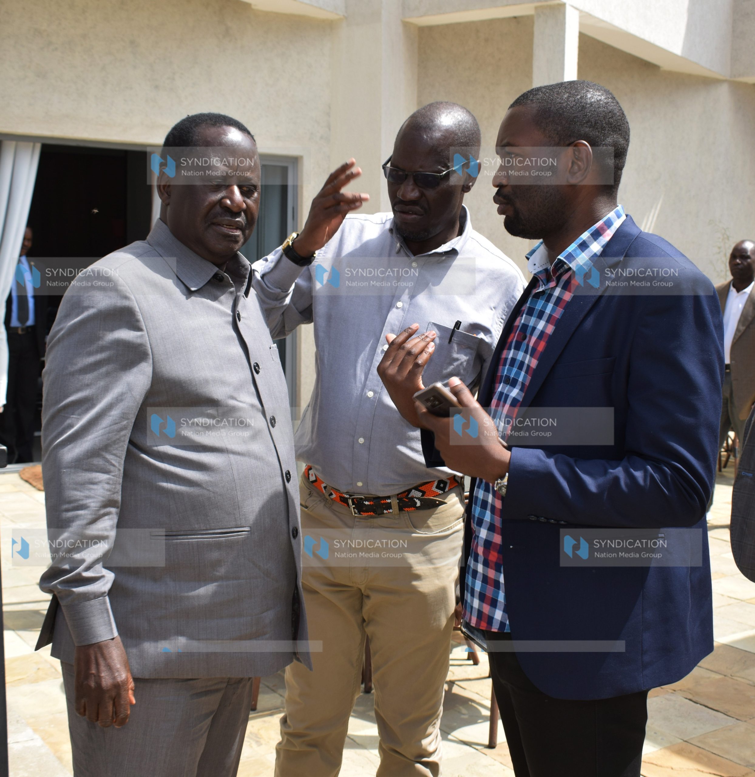 ODM leader Raila Odinga is welcomed by the party’s Secretary General Edwin Sifuna