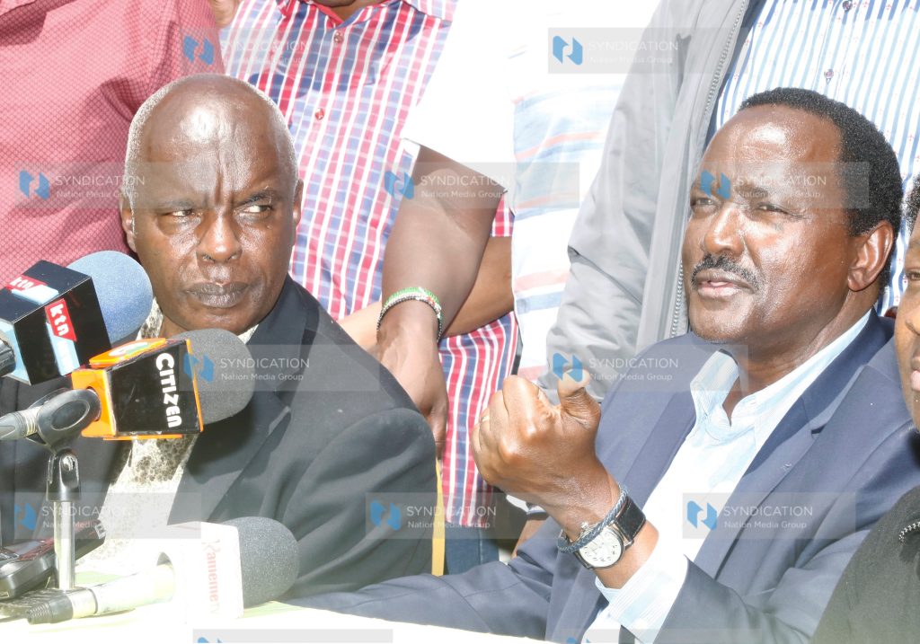 Wiper Democratic Movement Leader Kalonzo Musyoka and Makueni Governor Kivutha Kibwana