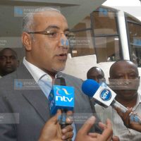 Tourism minister Najib Balala addresses the media