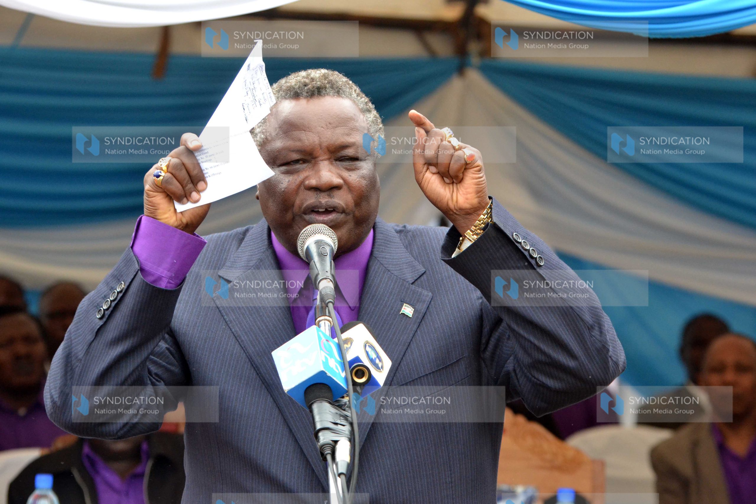 COTU Secretary General Francis Atwoli addresses Faithfuls