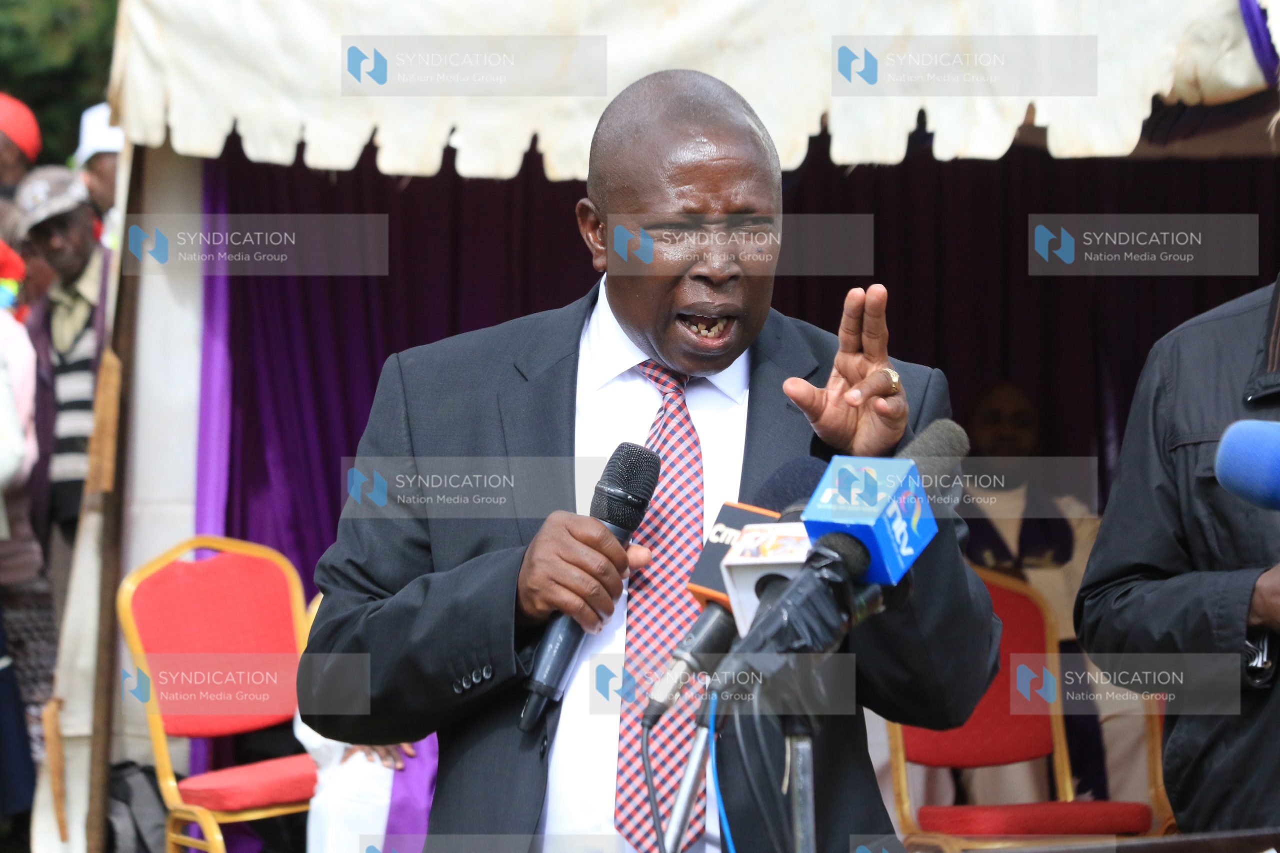 Nominated MP Maina Kamanda addresses mourners