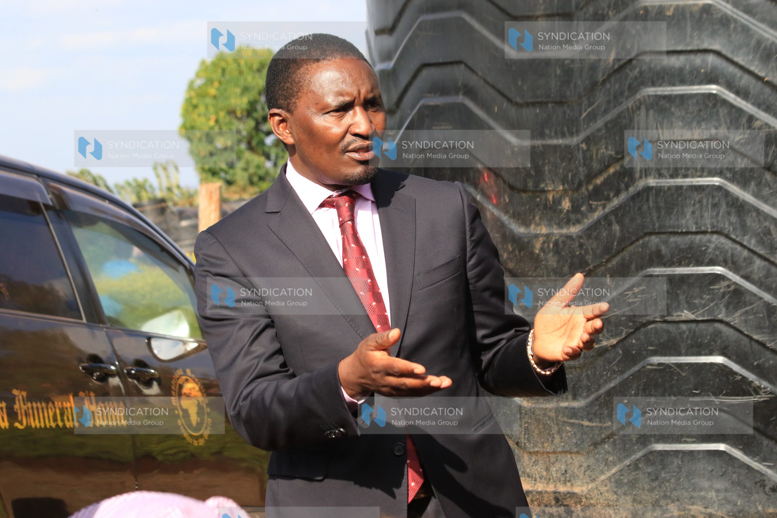 Devolution CS Mwangi Kiunjuri addresses journalists