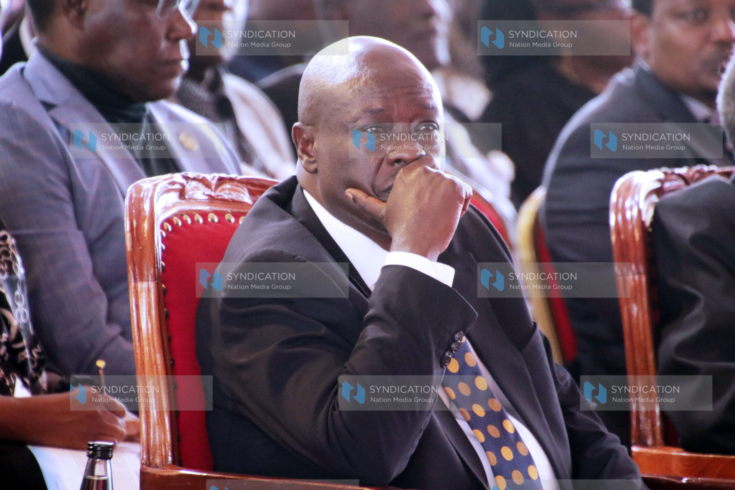 Deputy President Rigathi Gachagua follows proceedings