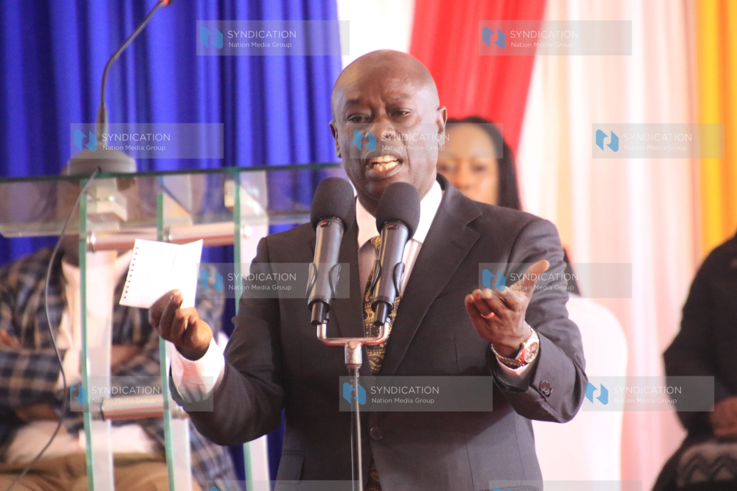 Deputy President Rigathi Gachagua addresses mourners