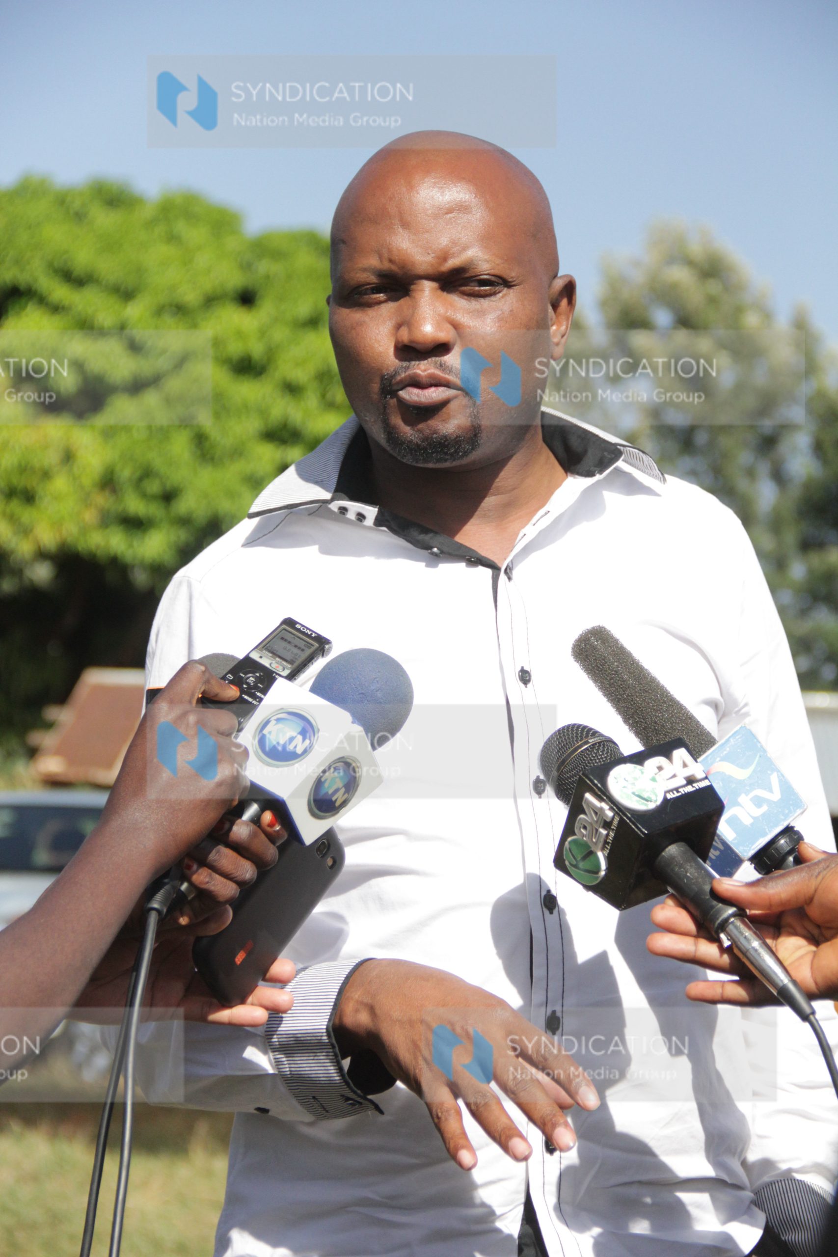 Jubilee government strategist Moses Kuria addresses a press conference