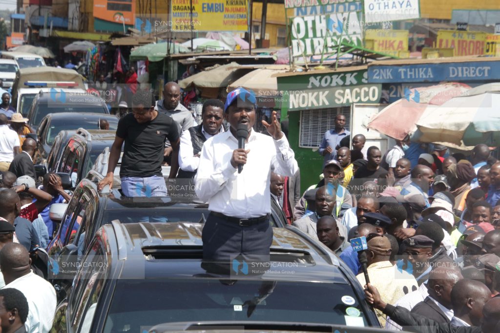 Kalonzo Musyoka addresses wananchi in Nyeri town