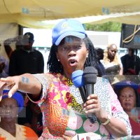 Narc Kenya leader Martha Karua addresses a meeting