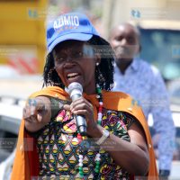Martha Karua addresses wananchi at Karatina town in Nyeri county