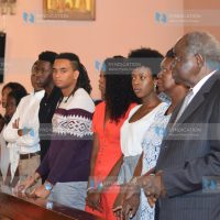 Mwai Kibaki and his family at Our Lady of Consolata Cathedral in Nyeri Town