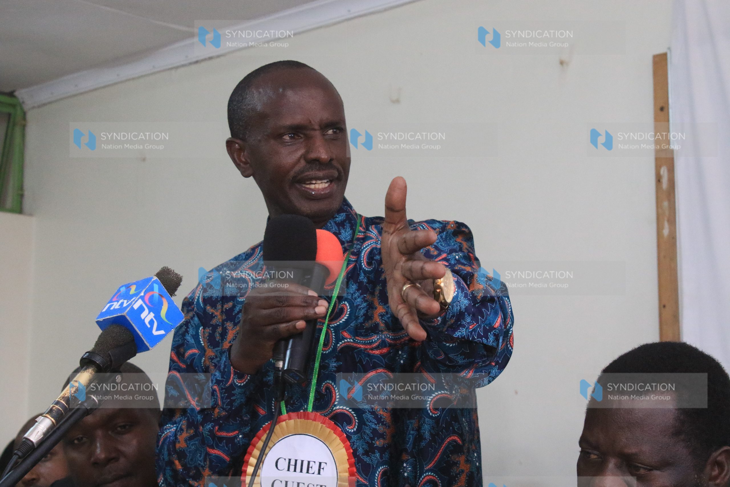Knut secretary general Wilson Sossion speaks during a fund raiser