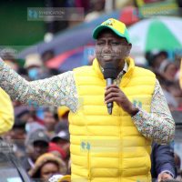 Deputy president William Ruto addresses residents of Nyeri town