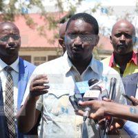 Devolution CS Mwangi Kiunjuri addresses journalists