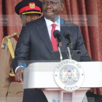 President William Ruto makes his speech during the passing out parade