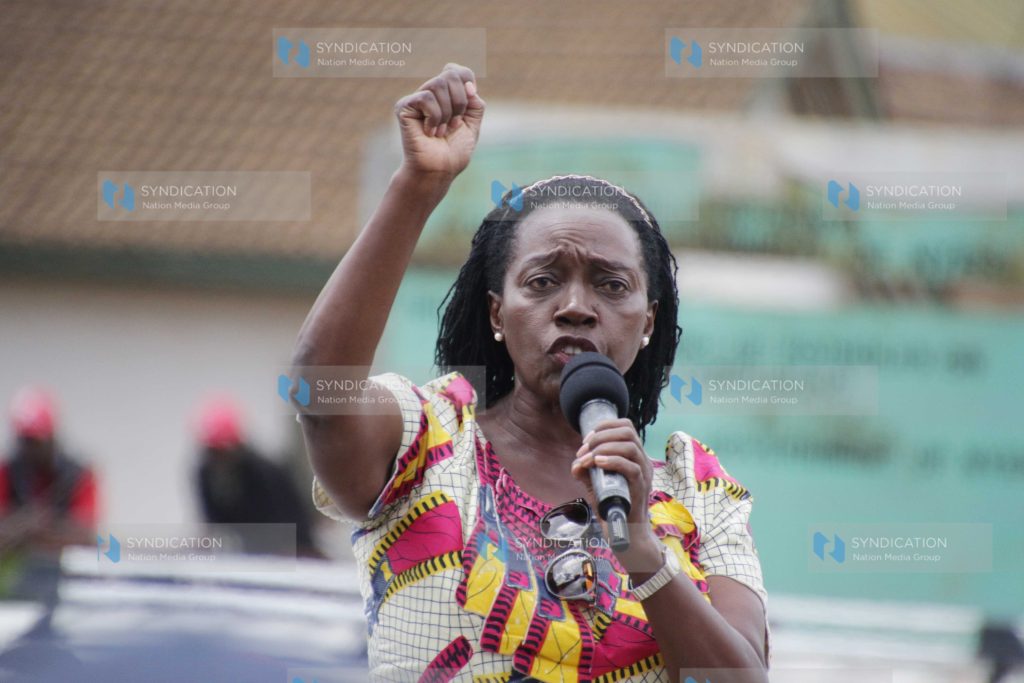 Narc Kenya leader Martha Karua addresses wananchi in Nyeri town
