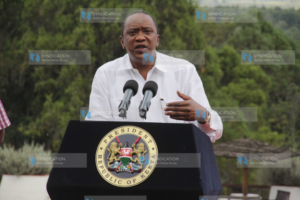 President Uhuru Kenyatta addresses a press conference