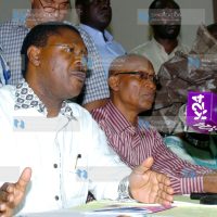 Ford-Kenya party leader Moses Wetangula, flanked by the party’s national executive committee members