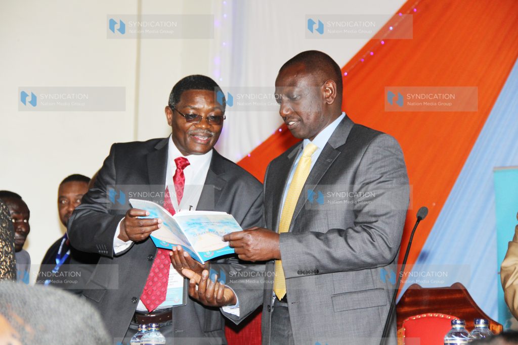 Deputy President William Ruto and the National Council of Churches of Kenya General Secretary Rev. Canon Peter Karanja