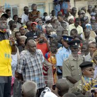 Presidential hopeful William Ruto addressing a political rally