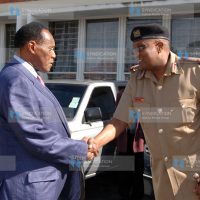 Internal Security minister George Saitoti meets Rift Valley PC Osman Warfa