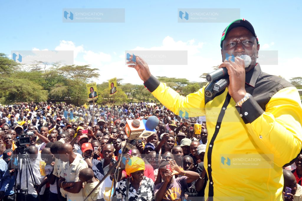 William Ruto addressing at URP rally