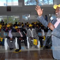 William Ruto at a meeting with Nakuru's URP supporters