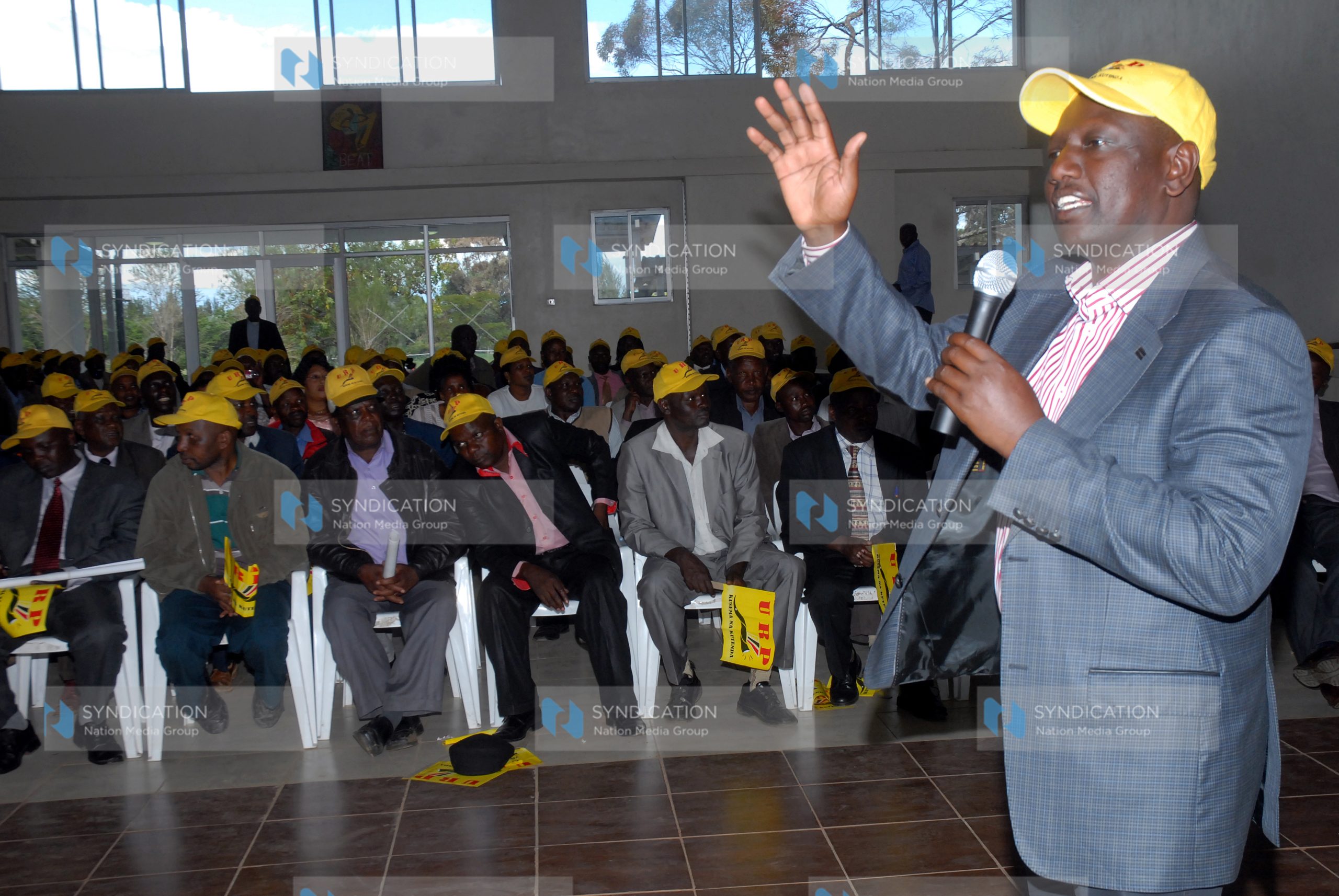 William Ruto at a meeting with Nakuru’s URP supporters